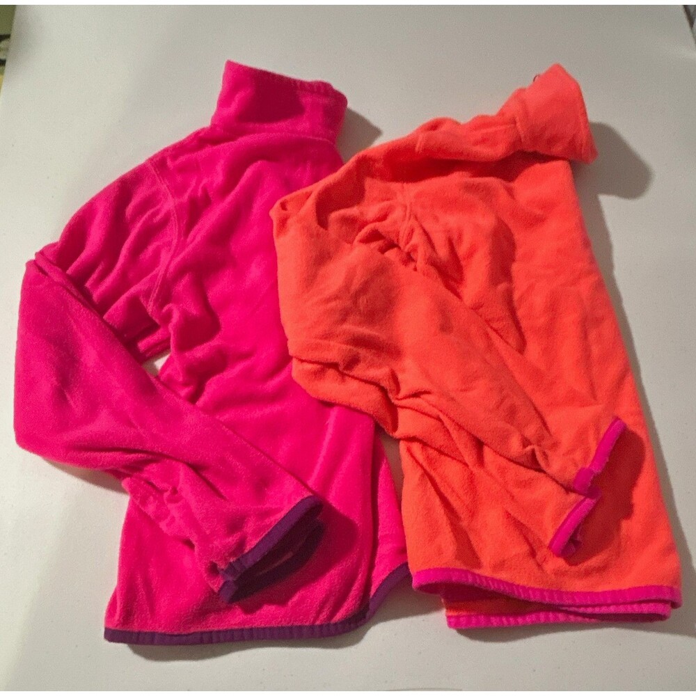 Xersion Girls Fleece 1/4 Zip Pullover Sweatshirt Lot 2 Pink/Orange: Size 10-12